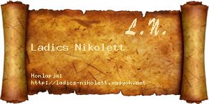 Ladics Nikolett névjegykártya