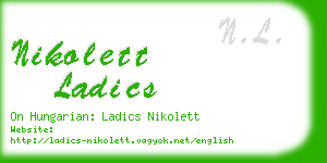 nikolett ladics business card